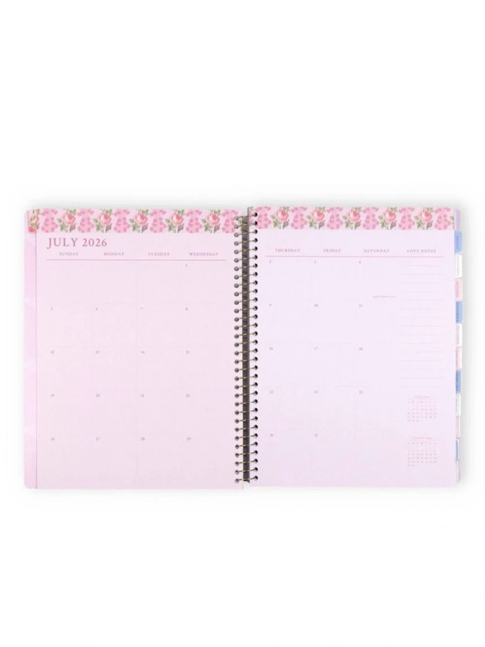 LoveShackFancy & Yoobi Ever Blooming Rosettes Ring Binder & Planner Whisper Blue
